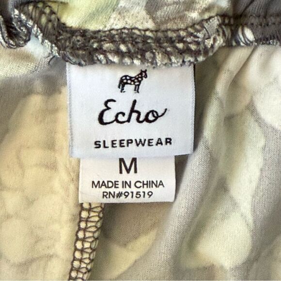 New With Tags Echo Sleepwear “Modern Bloom” Pajama Pants  with Pockets Size Med - Picture 9 of 13